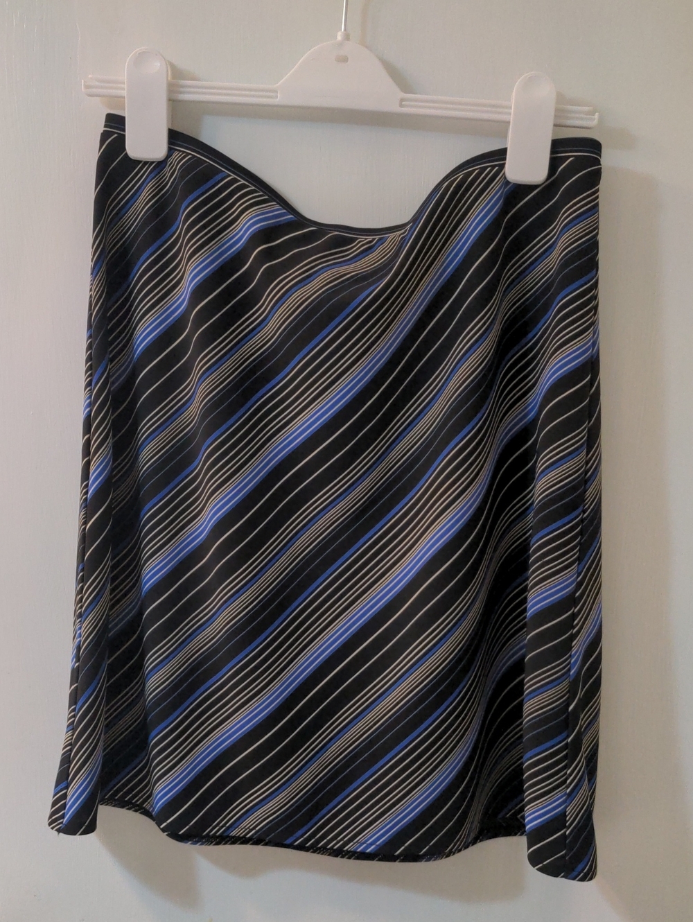 Express Black and Blue Diagonal Striped Skirt